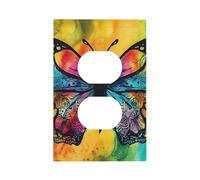 Copertura per piastra da parete a farfalla Tie Dye, copertura per interruttore duplex a 1 uscita, presa elettrica, piastra da parete, per cucina, camera da letto, decorazione