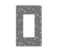 Copertura per piastra da parete con rotte aeroplane in tutto il mondo, 1 gang piastre da parete senza viti dimensioni standard 11,7 x 7,1 cm, copertura decorativa per interruttore della luce, in