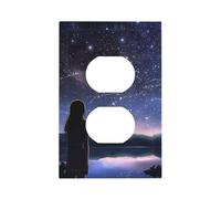 Copertura per piastra da parete con scritta "Girl looking at stars", copertura per interruttore a 1 uscita, duplex, presa elettrica, piastra da parete, per cucina, camera da letto, decorazione