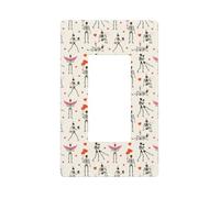 Copertura per piastra da parete con teschio d'amore di Halloween, 1 gang senza viti, dimensioni standard 11,7 x 7,1 cm, copertura decorativa per interruttore della luce, in policarbonato termoplastico