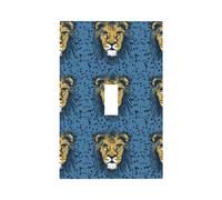 Copertura per piastra da parete con testa di leone e leone, blu, copertura per presa elettrica duplex, per cucina, camera da letto, decorazione
