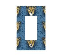 Copertura per piastra da parete con testa di leone e leone, blu, copertura per presa elettrica duplex, per cucina, camera da letto, decorazione