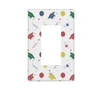 Copertura per piastra da parete per cappello di laurea, 1 banda piastre da parete di medie dimensioni 12,7 x 7,6 cm, copertura decorativa per interruttore della luce, in policarbonato termoplastico