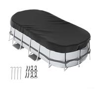 Copertura per piscina fuori terra di forma ovale, completa di accessori per una protezione affidabile (366 x 549 cm)