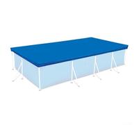 Copertura per piscina in PE per prevenire polvere e foglie, con coulisse regolabile per resistenza al vento (300 x 201 cm)