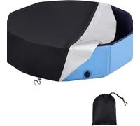 Copertura per piscina per cani Oxford 210D resistente, resistente alle intemperie, per piscine gonfiabili e rotonde all'aperto, protezione contro i detriti antistrappo con (160 x 30 cm)