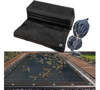 Copertura per piscina rettangolare da 25 x 15 m, rete per piscine interrate e fuori terra, parasole nero, accessori per piscine multiuso, dimensioni 40,6 x 6,6 m