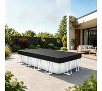 Copertura per Piscine Fuori Terra Rettangolari 3.5 x 4.6 m Impermeabile, Antipolvere Telone Impermeabile per Piscina Fuori Terra per Telaio Rettangolare per Piscina, Nero
