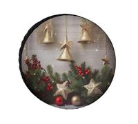 Copertura per pneumatici con albero di Natale e campane, impermeabile, anti UV, 30 pollici, per asse singolo, per camper, camion, SUV, rimorchio, universale, per tutte le stagioni