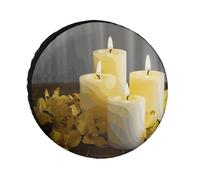 Copertura per pneumatici con farfalla gialla con candele bianche, impermeabile, anti UV, da 28 pollici, per camper, camion, SUV, rimorchio, universale, per tutte le stagioni