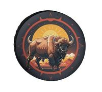Copertura per pneumatici con montagne di bisonte americano, impermeabile, anti UV, 66 cm, per asse singolo, per camper, camion, SUV, rimorchio, universale, per tutte le stagioni