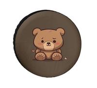 Copertura per pneumatici con orso carino marrone cartoni animati copertura per pneumatici impermeabile anti UV 28 pollici singolo asse coperture per ruote per camper camion SUV rimorchio universale