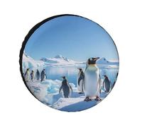 Copertura per pneumatici con pinguino antartide ghiaccio, impermeabile, anti UV, da 26 pollici, per camper, camion, SUV, rimorchio, universale, per tutte le stagioni