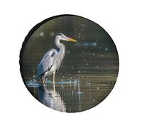 Copertura per pneumatici con stampa di airone grigio in acqua, impermeabile, anti UV, da 28 pollici, per camper, camion, SUV, rimorchio, universale, per tutte le stagioni