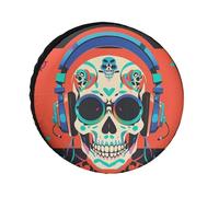 Copertura per pneumatici con teschio punk rock impermeabile anti UV 30 pollici Single Axle Wheel Covers per camper camion SUV rimorchio universale per tutte le stagioni