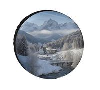 Copertura per pneumatici di ricambio universale impermeabile per il paesaggio invernale nelle Alpi bavaresi, copertura per pneumatici per ruote di rimorchio, protezioni per ruote da viaggio