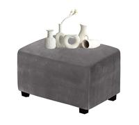 Copertura per poggiapiedi in velluto elasticizzato grigio scuro - protezione rettangolare elastica per mobili per soggiorno pieghevole ottomano fodera di piccole dimensioni