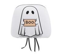 Copertura per poggiatesta auto, motivo fantasma galleggiante con scritta "Holding A Sign BOO", 2 pezzi, elastica, comoda, per donne e uomini, universale, adatta alla maggior parte delle auto, furgoni