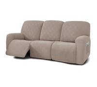 Copertura per Poltrona Reclinabile 1/2/3 Posti Copridivano Reclinabile Elasticizzato 4/6/8 Pezzi Antiscivolo con Tasche Protezione per Mobili Lavabile (Colore 5 3 Posti (8 Pezzi))