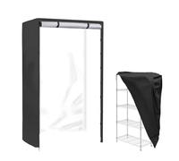 Copertura Per Polvere Per Scaffale - Coperchio Sullo Scaffale Adesivo Nero | Waterproof Da Servizio Pesante | Tessuto Oxford, Copertina Di Portaoggetti Per Esterni | Piedi Di Protezione Del Legno Di F