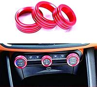 Copertura per pomello del condizionatore d'aria per interni auto, accessorio per Giulia Stelvio (rosso)