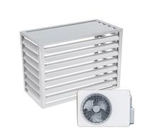 Copertura per pompa di calore Air Source, recinzione in alluminio per la privacy del condizionatore d'aria, parte superiore piatta grigia per condensatore, dimensioni 120 cm x 70 cm x 150 cm