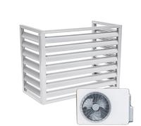 Copertura per pompa di calore Air Source, recinzione in alluminio per la privacy del condizionatore d'aria, parte superiore piatta grigia per condensatore, dimensioni 120 cm x 70 cm x 150 cm