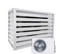 Copertura per pompa di calore Air Source, recinzione in alluminio per la privacy del condizionatore d'aria, parte superiore piatta grigia per condensatore, dimensioni 120 cm x 70 cm x 150 cm
