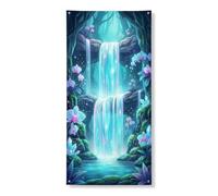 Copertura per porta a cascata, decorazione decorativa, foresta incantata, design floreale per interni ed esterni, per giardino primaverile ed estivo, da appendere, per festival, 91 x 182 cm