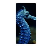 Copertura per porta a forma di cavalluccio marino blu, bandiera da appendere per primavera, estate, portico, esterno, stagionale, vacanza, decorazione per porta d'ingresso e portico