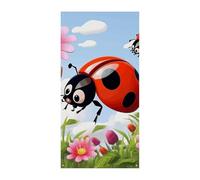 Copertura per porta a forma di coccinella in stile cartone animato, per primavera, estate, da appendere, per portico, esterno, stagionale, vacanza, cortile, decorazione per porta d'ingresso e portico