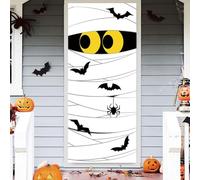 Copertura per Porta a Tema Halloween Copertura per Porta dei Striscione d'halloween Striscione per Decorazioni per Porte di Halloween Copertura per Porta Ideal para Interior y Exterior (B)