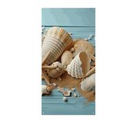Copertura per porta a tema spiaggia con conchiglie primaverili estive da appendere bandiera portico cartello all'aperto stagionale vacanza cortile decorazione per porta d'ingresso e portico