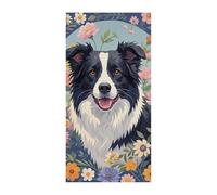 Copertura per porta banner personalizzati Border Collie FloralsLarge Banner Sign Wall Banner Decor Photo Background Welcome Holiday Party Decor