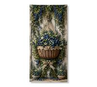 Copertura per porta cestino di mirtilli, decorazione rustica floreale da appendere, per primavera, estate, vacanze, esterni, interni, 91 x 182 cm