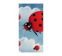 Copertura per porta con coccinella e nuvola, bandiera da appendere, per primavera, estate, portico, esterno, stagionale, vacanze, cortile, decorazione per porta d'ingresso e portico