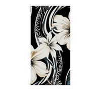 Copertura per porta con fiori hawaiani bianchi e neri, bandiera da appendere per primavera, estate, portico, per esterni, stagionali, vacanze, cortile, decorazione per porta d'ingresso e portico