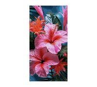 Copertura per porta con fiori rosa tropicali per primavera estate bandiera da appendere portico cartello all'aperto stagionale vacanza cortile decorazione per porta d'ingresso e portico