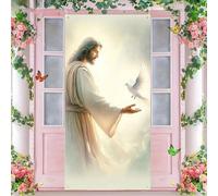 Copertura per porta con Gesù pasquale, tende religiose per porte religiose per interni ed esterni, decorazioni per feste