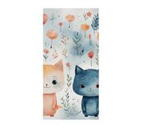 Copertura per porta con motivo gatto, bandiera da appendere, per primavera, estate, portico, esterno, stagionale, vacanza, decorazione da cortile per porta d'ingresso e portico