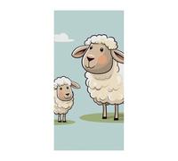 Copertura per porta con pecore e agnello in stile cartone animato, per primavera ed estate, da appendere, per portico, esterno, stagionale, vacanza, cortile, decorazione per porta d'ingresso e portico
