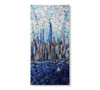 Copertura per porta con skyline della città, decorazione artistica in stile mosaico, paesaggio urbano, decorazione estiva per la casa, forniture per eventi interni ed esterni, 91 x 182 cm
