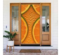Copertura per porta con texture arancione immagine Banner per porta di benvenuto decorazione per porta da cortile banner segno foto sfondo portico banner primavera estate stagionale decorazione per