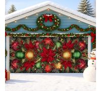 Copertura per porta del garage a forma di stella di Natale, ornamento colorato per le vacanze, grandi decorazioni per porte del garage, decorazione invernale per interni ed esterni, decorazione per
