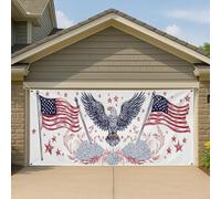 Copertura per porta del garage con aquila patriottica e bandiera, grande bandiera americana per la libertà decorazioni per la casa, decorazione per il giorno dell'indipendenza all'aperto, 390 x 180 cm