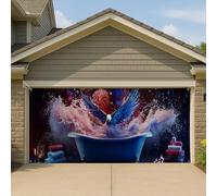 Copertura per porta del garage con aquila patriottica, grande decorazione artistica per feste per il giorno dell'indipendenza, decorazione per esterni, 390 x 180 cm