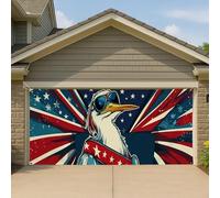 Copertura per porta del garage con aquila patriottica, grande decorazione patriottica per il giorno dell'indipendenza, decorazione estiva per feste all'aperto, 390 x 180 cm