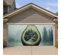Copertura per porta del garage con avocado, grandi decorazioni paesaggistiche con frutta verde, arazzi artistici per casa, interni ed esterni, decorazione da giardino estivo 400 x 180 cm
