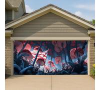 Copertura per porta del garage con bandiera della foresta vintage, decorazione artistica per interni ed esterni, decorazione artistica per interni ed esterni, 390 x 180 cm