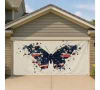 Copertura per porta del garage con farfalla patriottica, grande decorazione per garage, decorazione estiva per feste all'aperto, 390 x 180 cm